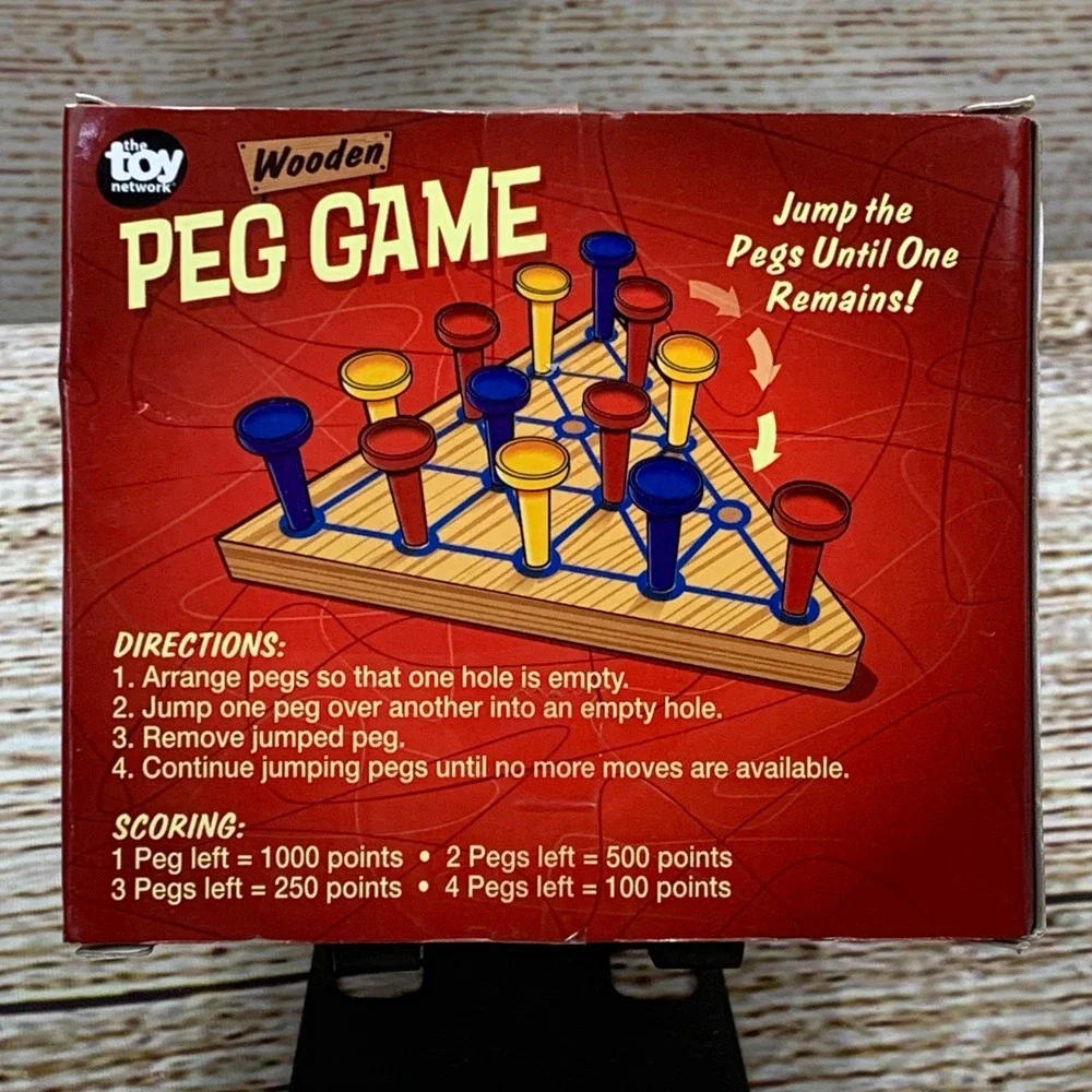 The Toy Network Wooden‎ Peg Game Classic Family Game Ages 3 & Up New